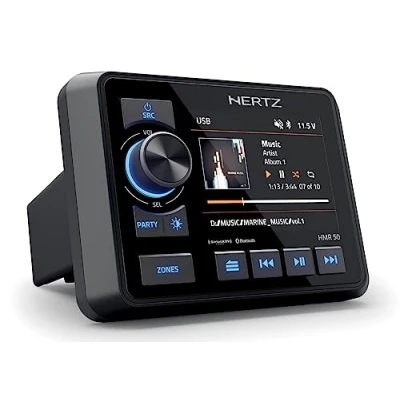 Abbildung von Hertz Marine HMR 50 Nautischer Multimedia Receiver mit Sirius, Bluetooth APTX, USB 2.0, FM (RDS für EU)/AM PLL Weather Band