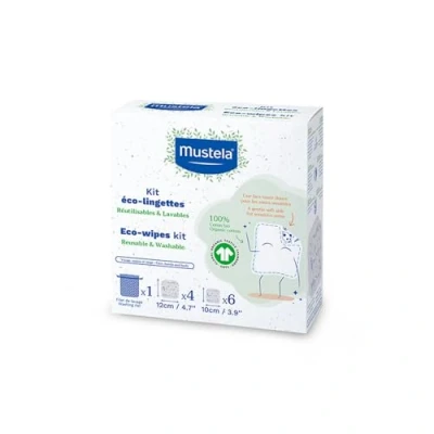 Abbildung von Mustela Öko Wischtücher Waschnetz Set + 10 Tücher