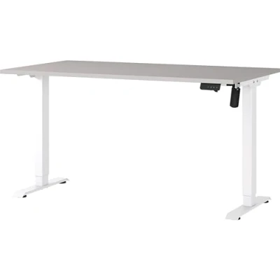 Abbildung von Germania Schreibtisch 8023 617, in Kaschmir/Weiß, elektr. höhenverstellbar, 140 x 119 80 cm (BxHxT)