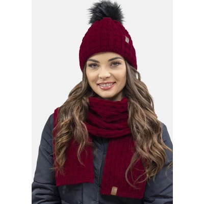 Abbildung von Vivisence SET Schal, Damen, Größe: One Size, Maroon