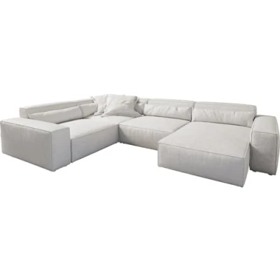 Abbildung von Wohnlandschaft Sirpio XL 360x260 cm Bouclé Creme Weiß Recamiere variabel