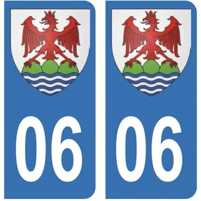 Abbildung von Hadexia Aufkleber für Nummernschild, Auto, 06, Wappen Nice