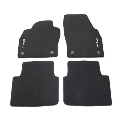 Abbildung von Skoda 657061404 Standard Textilfußmatten 4X Stoffmatten schwarz, mit Scala Schriftzug