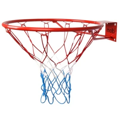 Abbildung von molti Basketballkorb Ø45 cm / 37cm HangRing Basketball Basketballring mit Netz und Befestigungsschrauben Outdoor + 4 (Rot, 45cm)