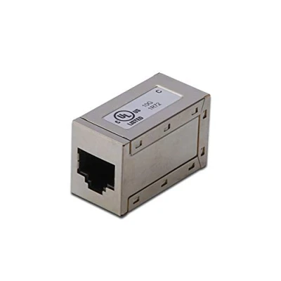 Abbildung von DIGITUS at AG 8/8 C6S RJ45 Kupplung Cat 6 1 Stück LAN Kabel Verlängerung Cat6 Netzwerkkabel Verbinder PoE Kompatibel Modulare Für Switch, DSL, Modem, Router, PC Silber