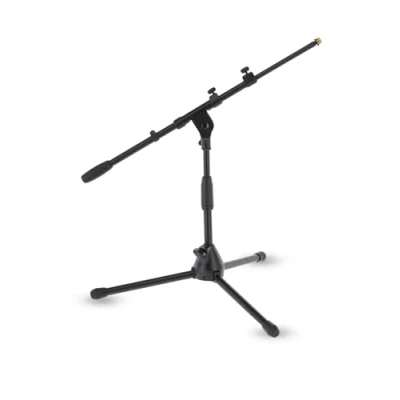 Abbildung von GEWA 900611 kleiner Mikrofonständer MS 20TB Schwarz Für Bass Drum/HiHat Höhenverstellbar 43 65cm Galgen 50 90cm Gusssockel 2,4 kg