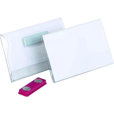 Abbildung von Durable Namensschild (mit Magnet, 54 x 90 mm) Packung à 25 Stück, transparent, 811719