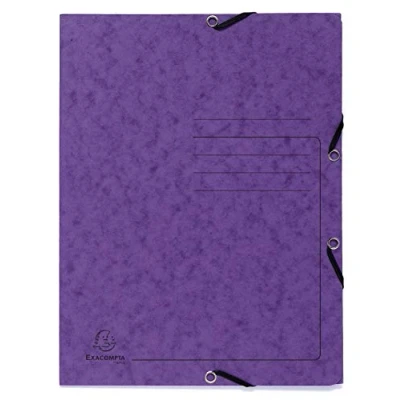 Abbildung von Exacompta 55408E Eckspannmappe Colorspan Karton 355 g/m², 24 x 32cm, für DIN A4, Gummizug, 3 Klappen, 1 Stück, Lila