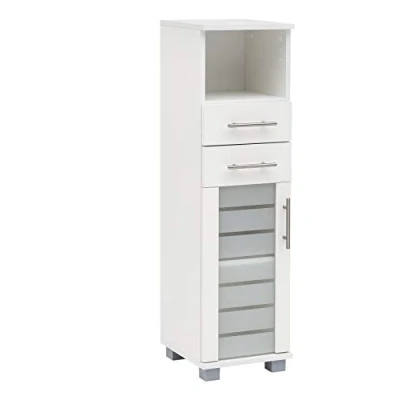 Abbildung von Schildmeyer Midischrank &quot;Nikosia&quot;, Breite 30 cm, mit Glastür, 2 Schubladen, MDF Fronten, Metallgriffe