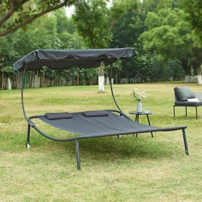 Abbildung von casa.pro Gartenliege, »Avigliano« mit Sonnendach Stahlgestell 200 x 134 cm