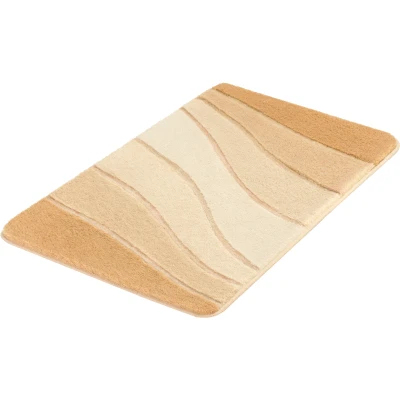 Abbildung von Badematte Ocean MEUSCH, Höhe 23 mm, rutschhemmend beschichtet, fußbodenheizungsgeeignet, Kunstfaser, Badteppich, Wellen Design, mit Farbverlauf, Hoch Tief Effekt, waschbar