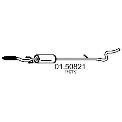 Abbildung von MTS 01.50821 Mittelschalldämpfer 2400 PEUGEOT: 207 Schrägheck, SW, CC, CITROËN: C3 Picasso