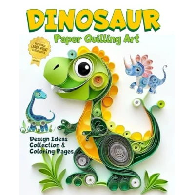 Abbildung von Dinosaur Paper Quilling Art Design ideas Collection and Coloring Pages: Basic preparation image gallery &amp; making money