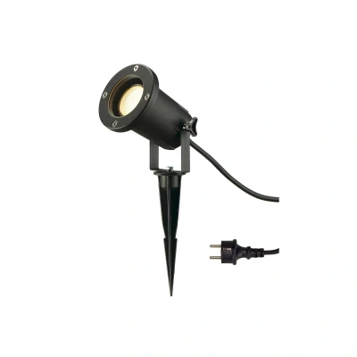 Abbildung von SLV Außenstrahler Nautilus Spike XL, schwarz, Alu, Ø 6,5 cm