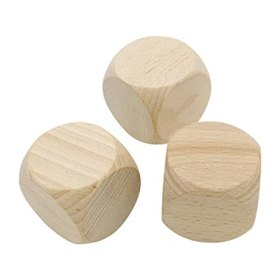 Abbildung von Gico Bastelperlen Blankowürfel, 3 Stück Holzwürfel mit 50 mm Kantenlänge 5974