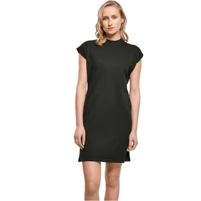 Abbildung von Build Your Brand Damen Ladies Turtle Extended Shoulder Casual Dress, Schwarz, M EU