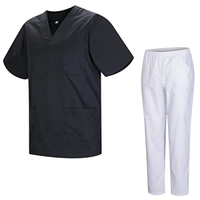 Abbildung von MISEMIYA Unisex Schrubb Set Medizinische Uniform mit Oberteil und Hose 817 8312 BLANCO XX Large, Schwarz