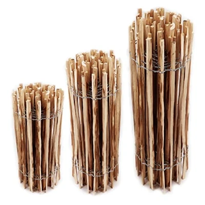 Abbildung von 10m Aquagart Staketenzaun 120cm hoch Lattenabstand 4 6cm Gartenzaun Kastanienzaun aus Haselnuss Langlebiger Holzzaun Holz Zaun mit doppelter Drahtumspannung Rollzaun
