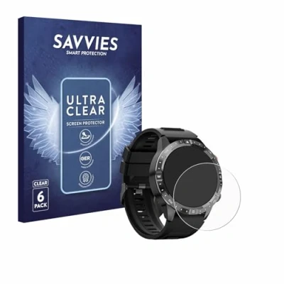 Abbildung von Savvies 6 Stück Schutzfolie für Sanorum Smartwatch 1.43&quot; Displayschutz Folie Ultra Transparent