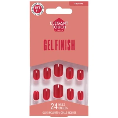Abbildung von Elegant Touch Colour 24 Nails With Glue Squoval Rich Red
