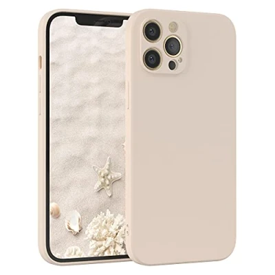 Abbildung von EAZY Case Silikonhülle für iPhone 12 Pro Max Hülle Silikon Beige weich stoßfeste Handyhülle Schutzhülle mit Kameraschutz Dünn Premium Schutz Cover TPU Phone Bumper in Taupe