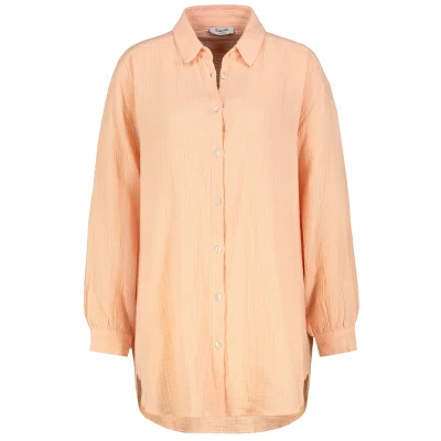 Abbildung von Sublevel Lange Hemdbluse, Damen, Größe: S/M, Orange