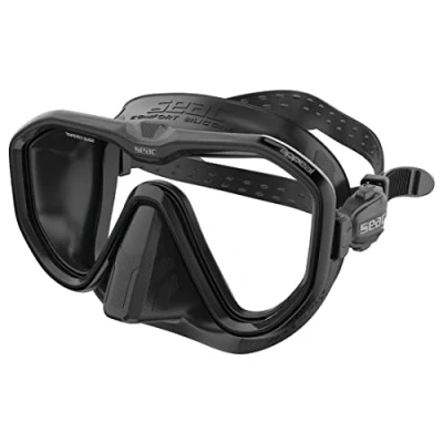 Abbildung von Seac Unisex Adult Appeal Italien hergestellte Einglas Tauchmaske mit Einer 3D Schnalle direkt am Maskenkörper, schwarz, Standard