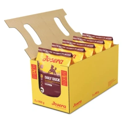 Abbildung von Josera DailyDuck (5 x 900g) Glutenfreies Hundefutter mit Ente Super Premium Trockenfutter für ausgewachsene Hunde 5er Pack