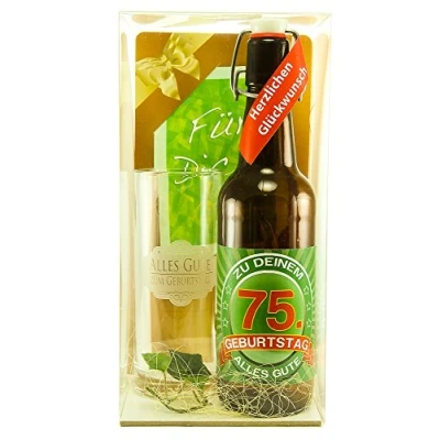 Abbildung von Bier Geschenk Geschenkset 75. Geburtstag