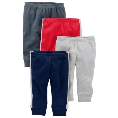 Abbildung von Simple Joys by Carter&#039;s Unisex Baby Hose Baumwolle, 4er Pack, Dunkelblau/Dunkelgrau/Grau Meliert/Rot, 0 Monate