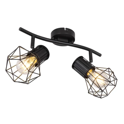 Abbildung von Lighting PRISKA Strahler Metall schwarz, 2x E27