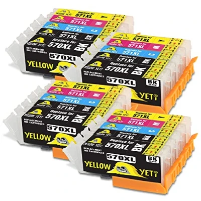 Abbildung von Yellow Yeti Ersatz für Canon PGI 570XL CLI 571XL 20 Druckerpatronen kompatibel Pixma TS5050 MG5700 MG5750 MG5751 TS6050 MG6800 MG6850 MG6851 MG6852 MG6853 TS5051 TS5053 TS5055 TS6051 TS6052