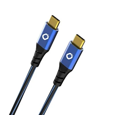 Abbildung von Oehlbach USB Plus CC Kabel für Smartphones 2 x Typ C 3.1 PVC Mantel OFC, blau/schwarz 1m