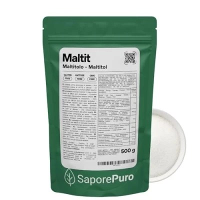 Abbildung von Saporepuro Maltitol Maltit Pulver 500 gr natürlicher Süßstoff, kalorienarmer Zuckerersatz, ideal für süße Getränke und zuckerfreie Keto Rezepte