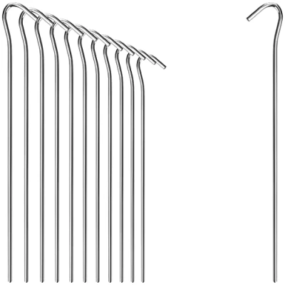Abbildung von com four® 12x Zelt Heringe aus Stahl 23cm x Ø 5mm Lange und robuste Erdnägel für Camping Outdoor ideal normalen Boden