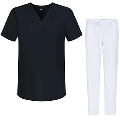 Abbildung von MISEMIYA Unisex Schrubb Set Medizinische Uniform mit Oberteil und Hose Ref.G713 6802 X Large, Schwarz 68