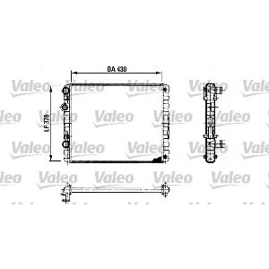 Abbildung von VALEO 730956 Kühler, Motorkühlung Aluminium 430 378 34 mit Kühlmittelregler Kühlrippen mechanisch gefügt VOLKSWAGEN: Lupo / 3L