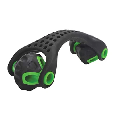 Abbildung von Schildkröt® Massage Roller, Selbstmassage Körpermassageroller, Faszienroller, schwarz grün, 2 Noppen Rollen Ø 55mm, gegen Verspannungen, 960150