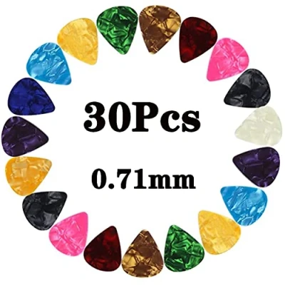 Abbildung von Gitarren Plektren,30PCS Gitarrenplektren Celluloid Pick,Premium Picks für akustische E Gitarren, Bass oder Ukulele（0,71MM）