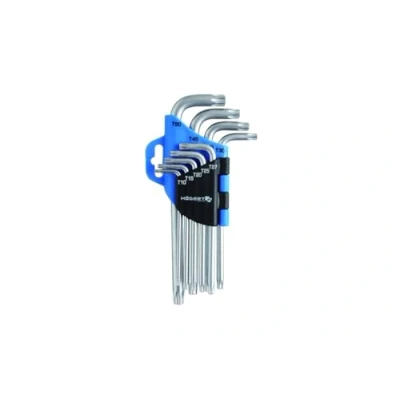 Abbildung von Hogert Technik HT1W814 Winkelschraubendrehersatz T10, T20, T25, T27, T30, T40, T45, T50 Chrom Vanadium Stahl 9
