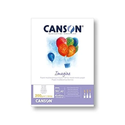Abbildung von Canson 200006003 Imagine Mix Media Papier, A2, rein weiß