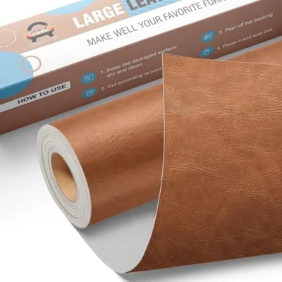 Abbildung von Leder Reparatur Set Neu Braun, OAZ Kunstleder Selbstklebend 40 x 80 cm, Reparaturset Patch Selbstklebende Lederflicken für Autositze Möbel Sofa Taschen