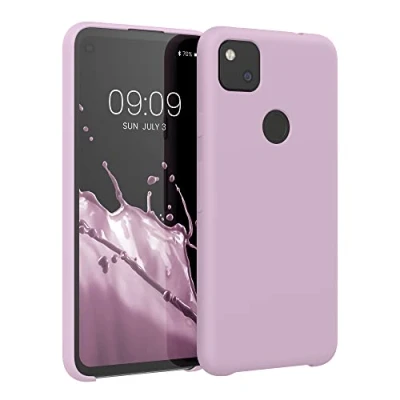 Abbildung von kwmobile Hülle kompatibel mit Google Pixel 4a Silikon Handy Case Handyhülle weiche Oberfläche kabelloses Laden Mauve