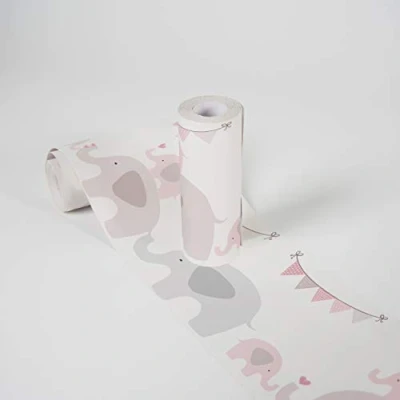 Abbildung von A.S. Création Bordüre &quot;Elephant Party&quot;, Motiv abstrakt naturalistisch, Tapete Kinder Borte Wohnzimmer Schlafzimmer Küche Design Kinderzimmer