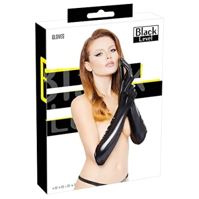 Abbildung von Handschuhe aus Lack mit Stretch Einsätzen