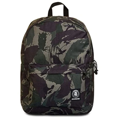 Abbildung von Invicta CARLSON Fantasy, Rucksack aus nachhaltigem Stoff, Geräumige Schultasche für Teenager, Mädchen und Jungen, Uni, Sport &amp; Freizeit, mit Laptopfach, italienisches Design, grün/braun