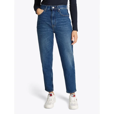 Abbildung von Tommy Jeans Damen Hose Mom Fit Tapered Fit, Blau (Denim Dark), 31W/28L