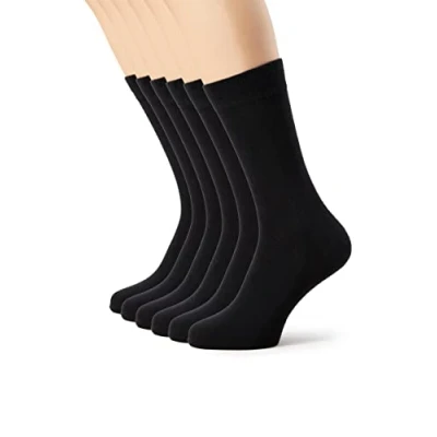 Abbildung von Dim Socken Atmungsaktive Stretch Baumwolle Multipack Basique Herren x6, Black, 43 46