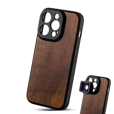 Abbildung von MOJOGEAR 17 mm Objektivtasche für iPhone 13 Pro Holz