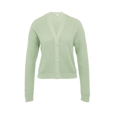 Abbildung von QS MIT Strukturmuster UND KNÖPFEN Strickjacke, Damen, Größe: Large, Hellgrün